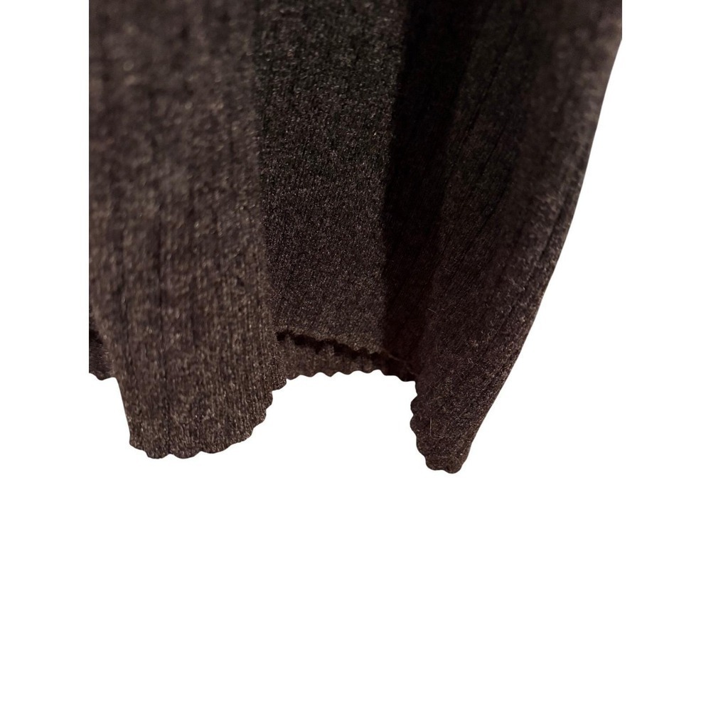 Vtg Charcoal Grey Ribbed Knit Maxi Dress Sequin Ruffle Cuffs Dark Romance Euro - Picture 5 of 15